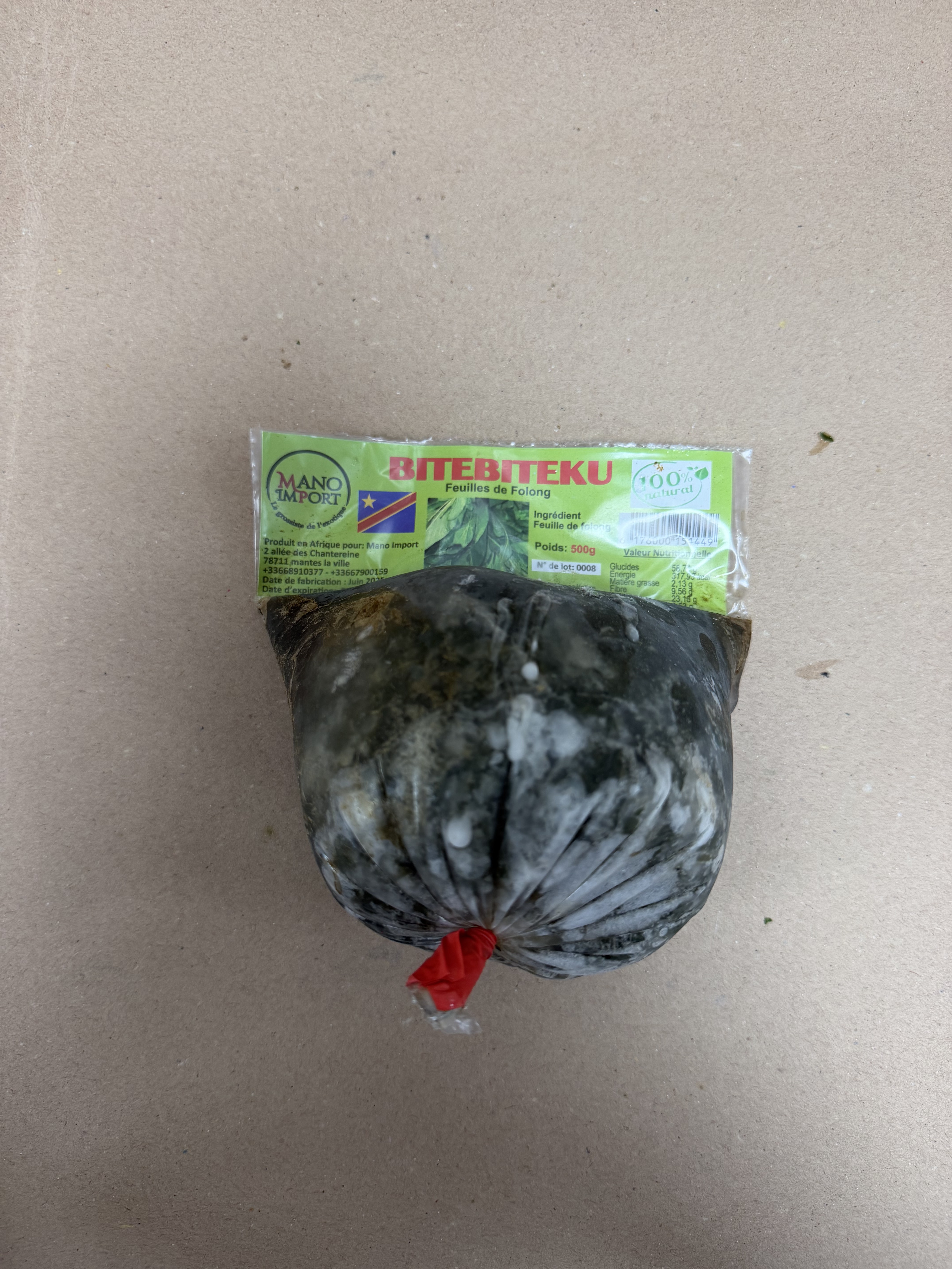 Bitekuteku (Feuilles de Folong) - Mano Import 500g