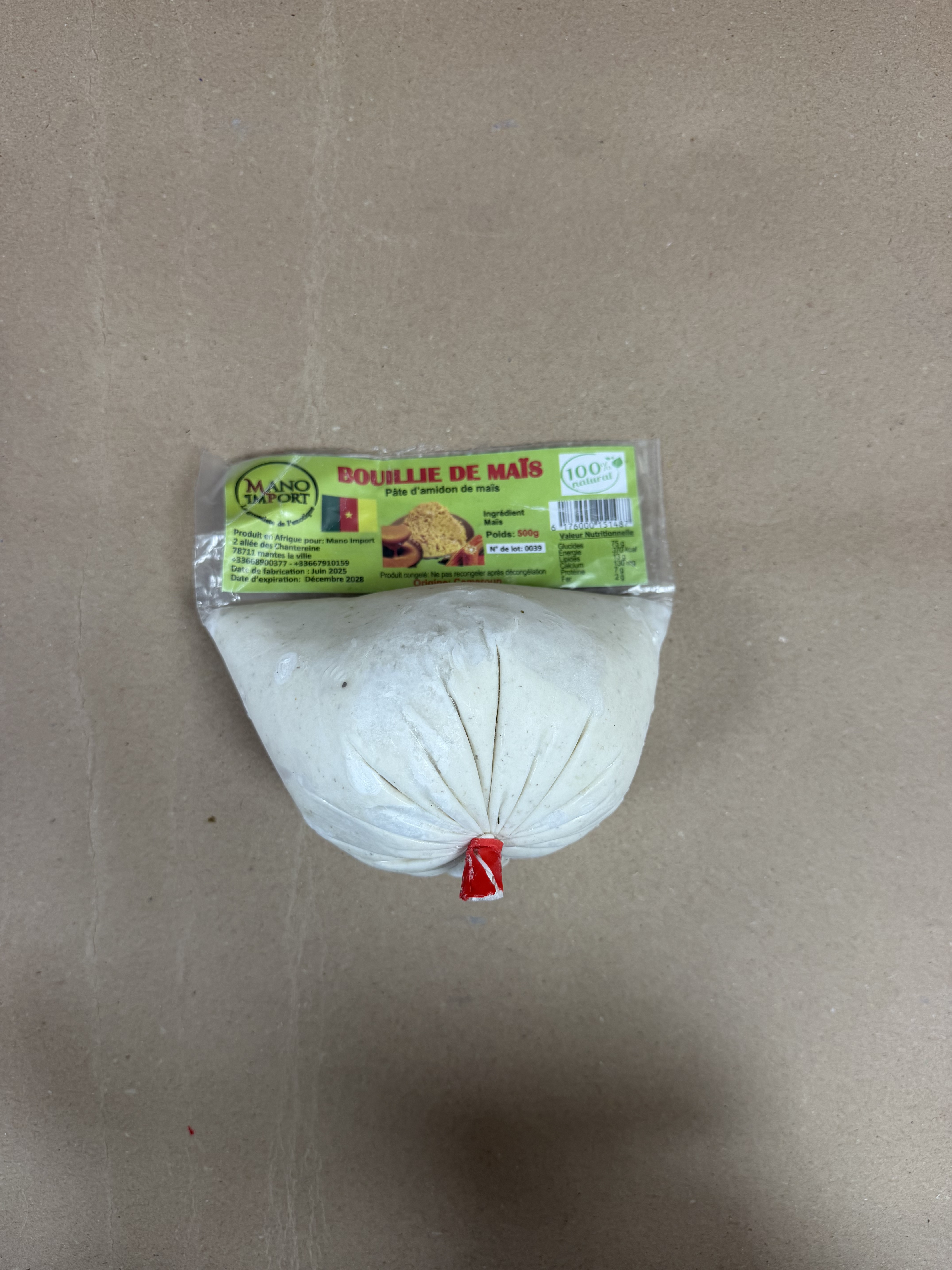 Bouillie de Maïs (Pâte d'Amidon de Maïs) - Mano Import 500g