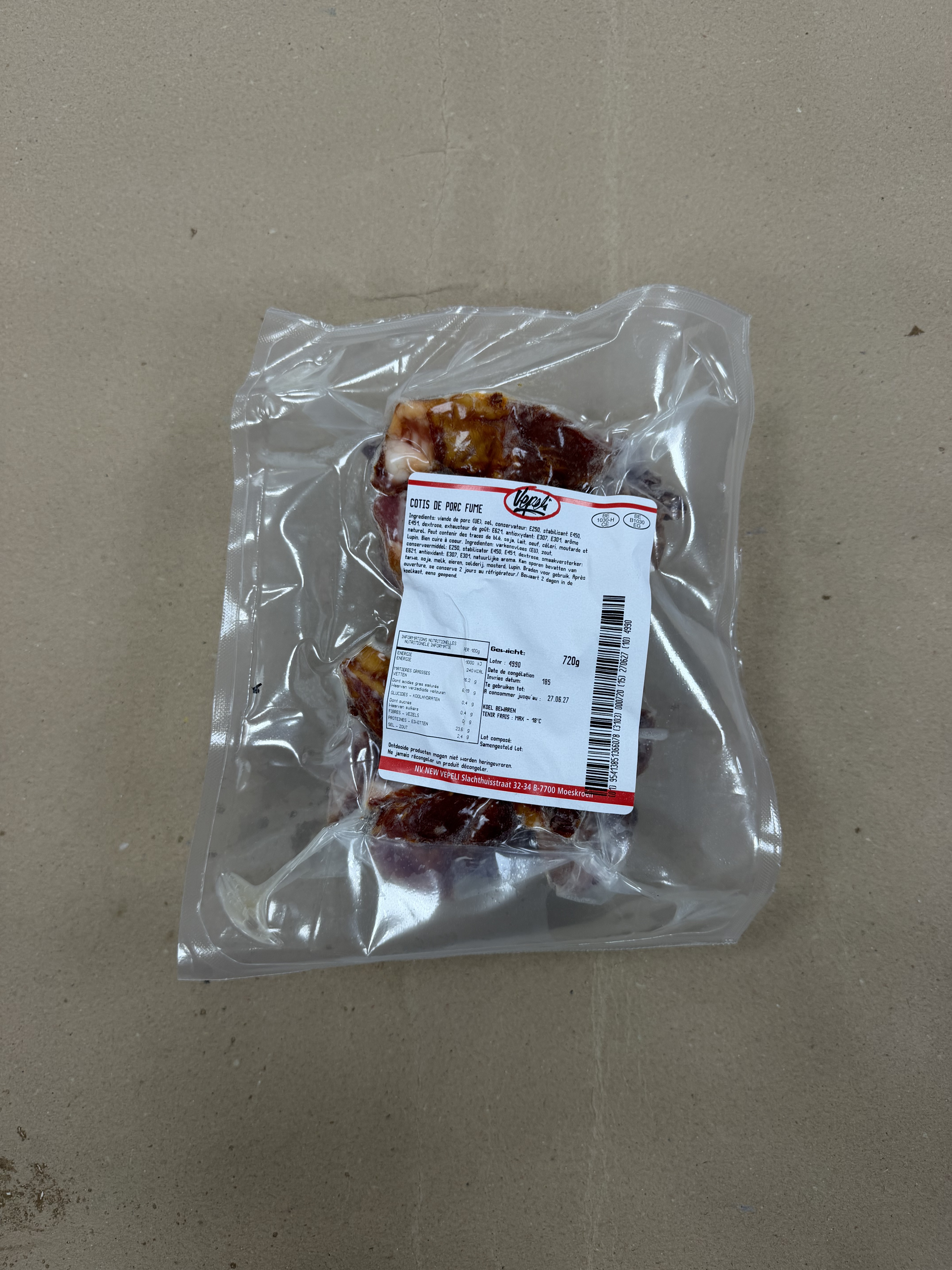 Côtis de Porc Fumé 720g