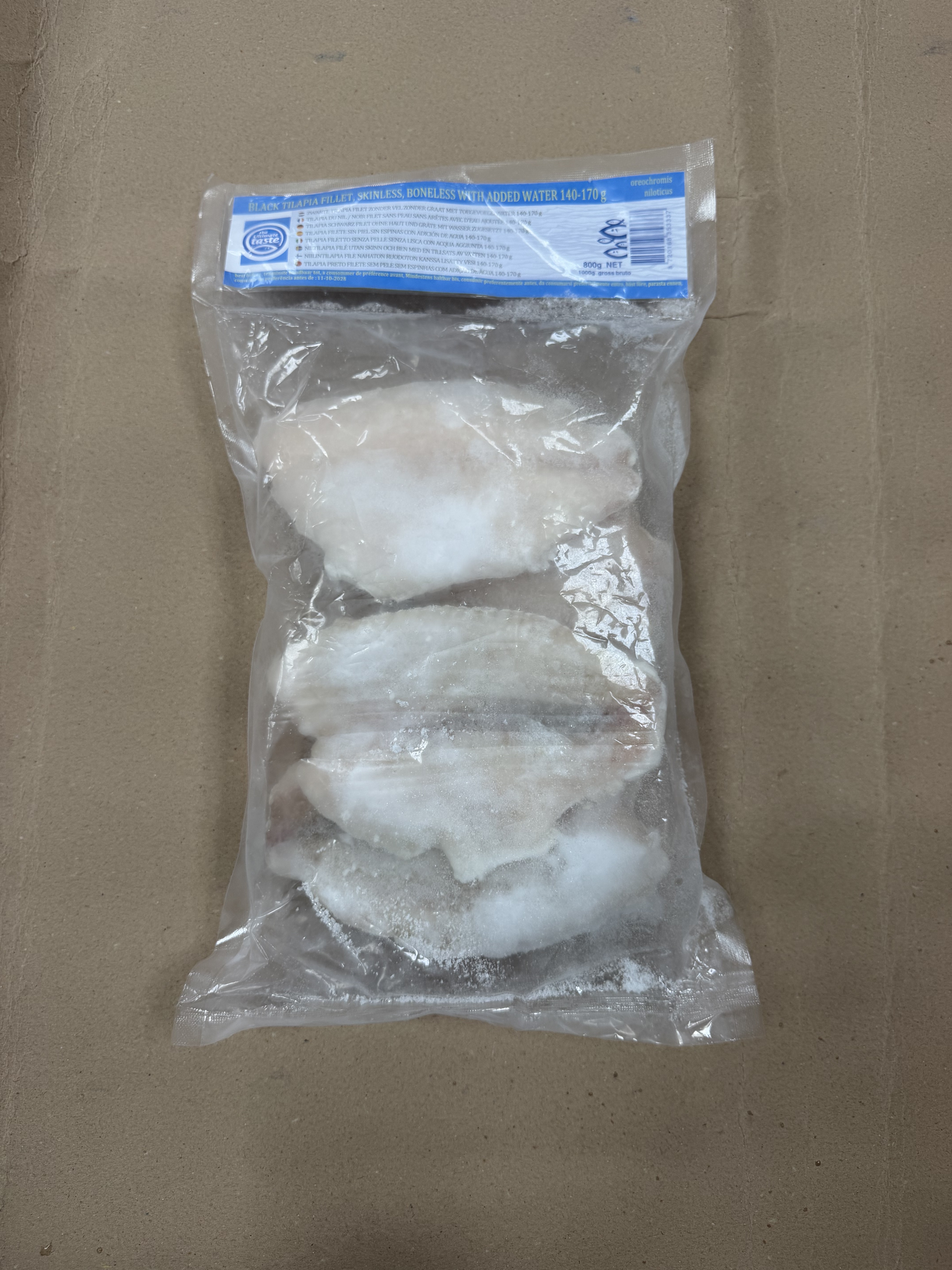 Filets de Tilapia Noire sans Peau ni Arêtes 800g