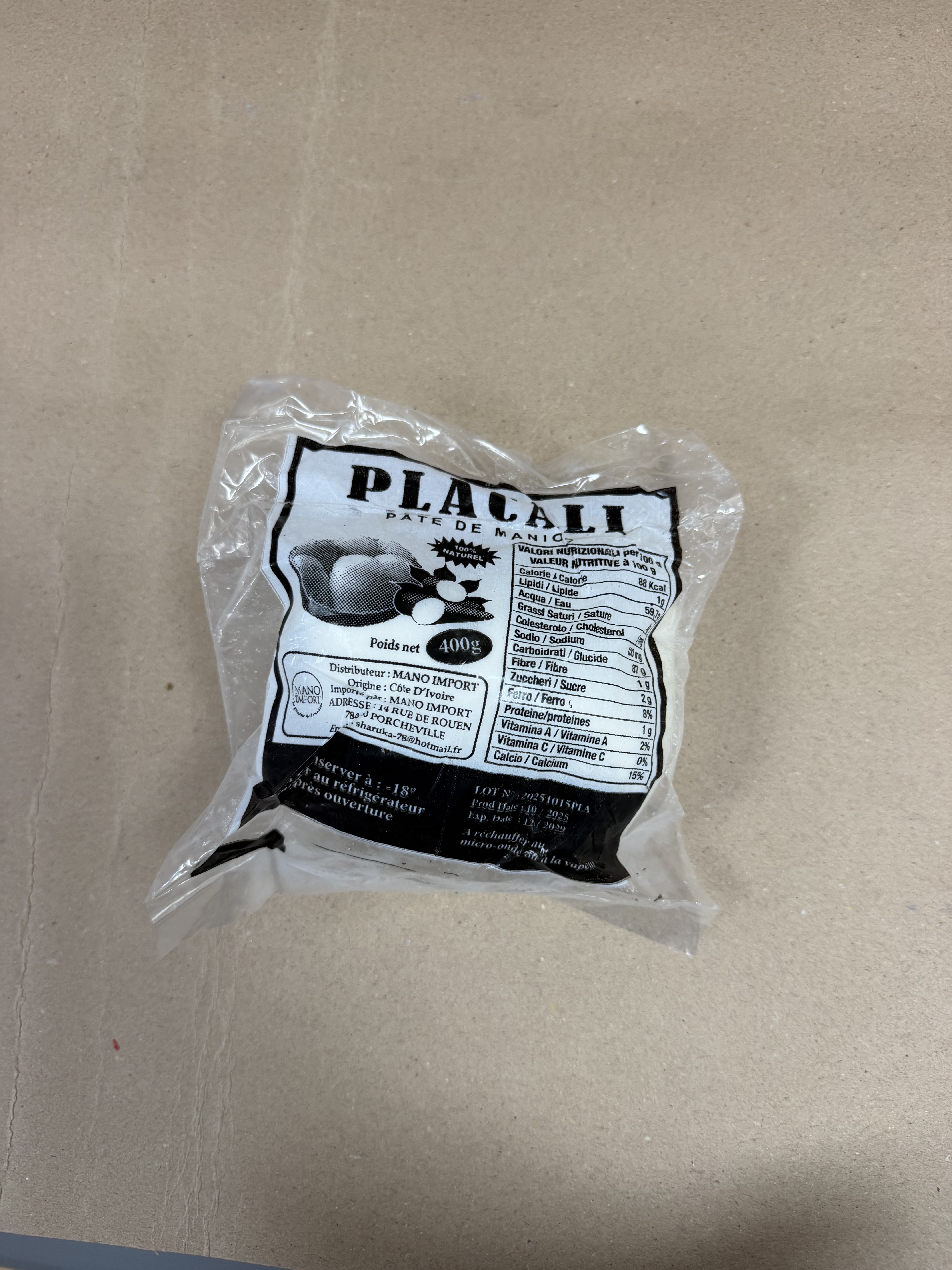 Placali (Pâte de Manioc) - Mano Import 400g